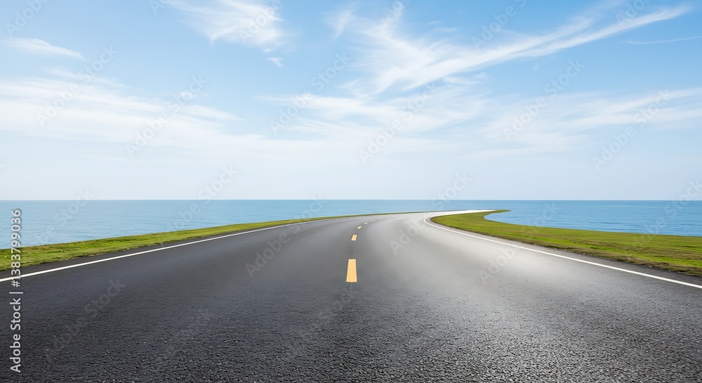 Coastal Horizon Drive AI Generated Coastal Horizon Drive AI Generated