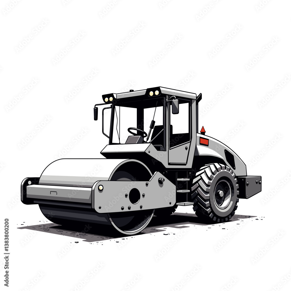Naklejka premium Road Roller Illustration on White Background 