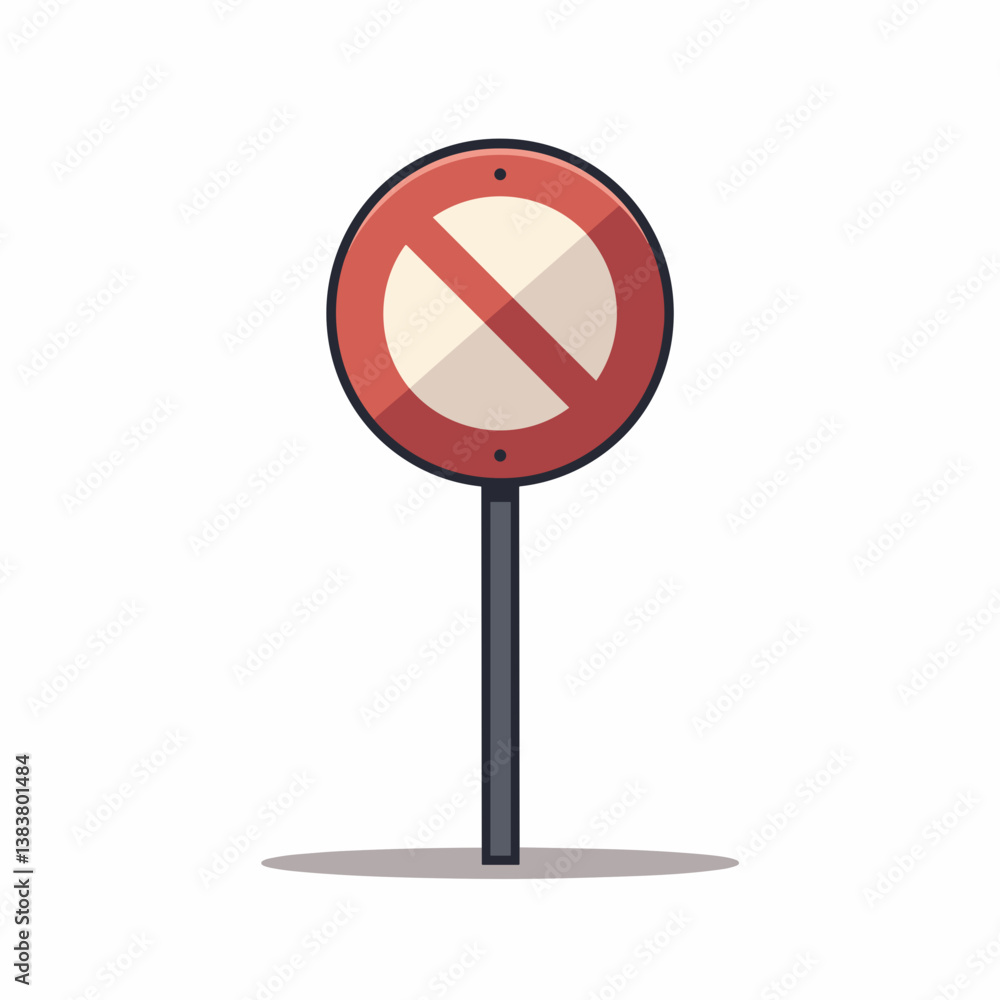No Entry Traffic Sign on a Plain Background No Entry Traffic Sign on a Plain Background