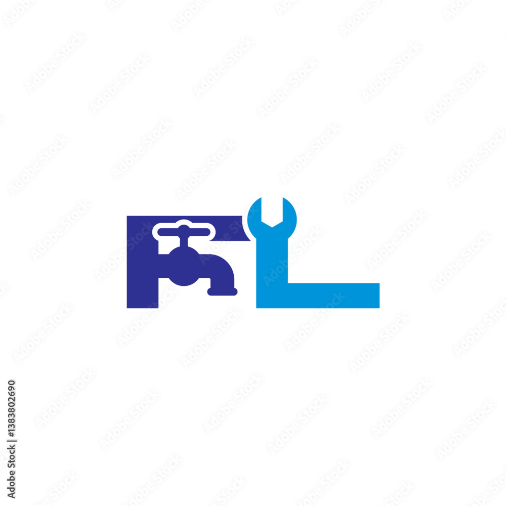 Letter F and L Plumber Logo Vector 001 Letter F and L Plumber Logo Vector 001
