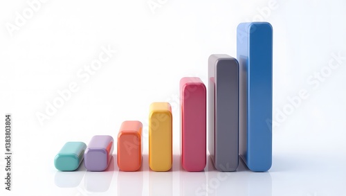 business graph on white background