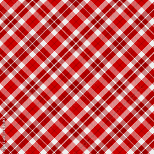 Plaid pattern with twill weave in red.Tartan check seamless pattern.Vector illustration geometric background for fabric and prints.