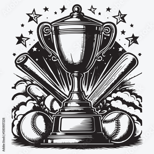 Baseball Trophy stock illustration