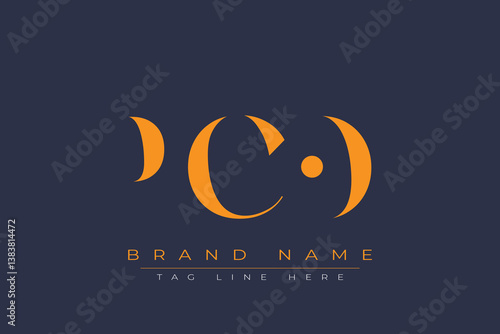 PCO abstract letter logo design. This logo is designed by three abstract letters.