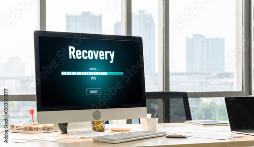 Obraz na płótnie data backup restoration recovery restore data from cloud storage snugly and provide planned network reserve business data w salonie