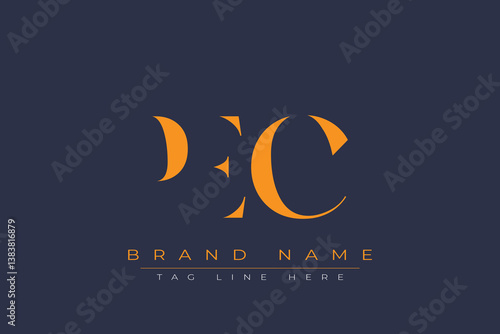PEC abstract letter logo design. This logo is designed by three abstract letters.