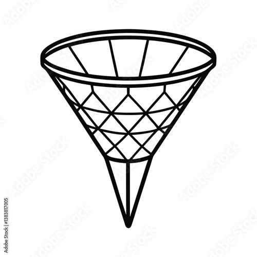 Isolated ice cream cone a cold transparent beverage