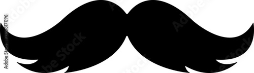 Mustache Black silhouette icon in flat. isolated on transparent background.