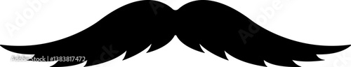 Mustache Black silhouette icon in flat. isolated on transparent background.