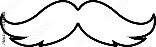 Mustache Black silhouette icon in line. isolated on transparent background.