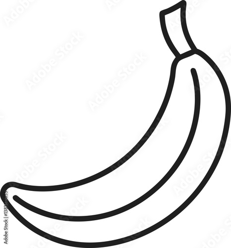  banana outline icon on transparent background