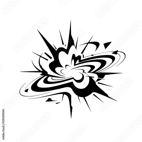Abstract Burst: Black & White Explosion Graphic