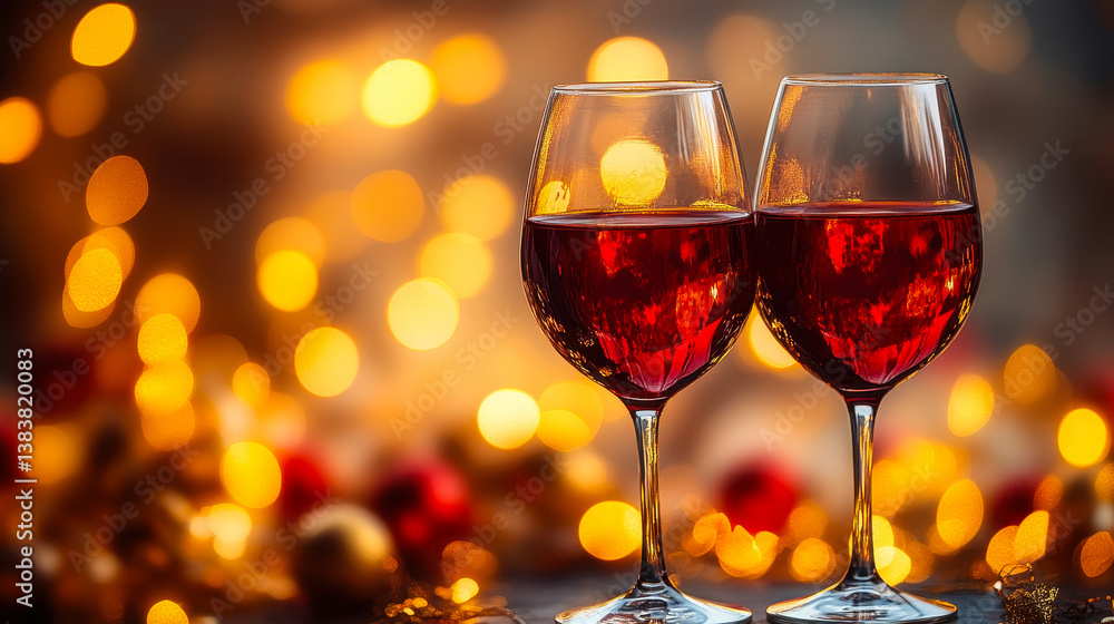 Romantic Red Wine Toast with Heart and Golden Bokeh for Love, Anniversary and Birthday Celebration Setting Romantic Red Wine Toast with Heart and Golden Bokeh for Love, Anniversary and Birthday Celebration Setting