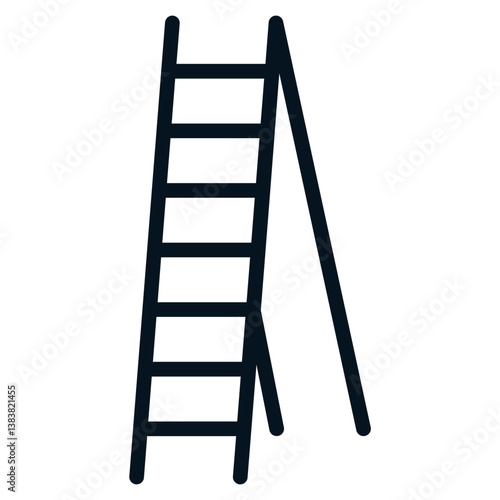 Stepladder, Black and Yellow Design Stepladder, Stepladder Line Icon