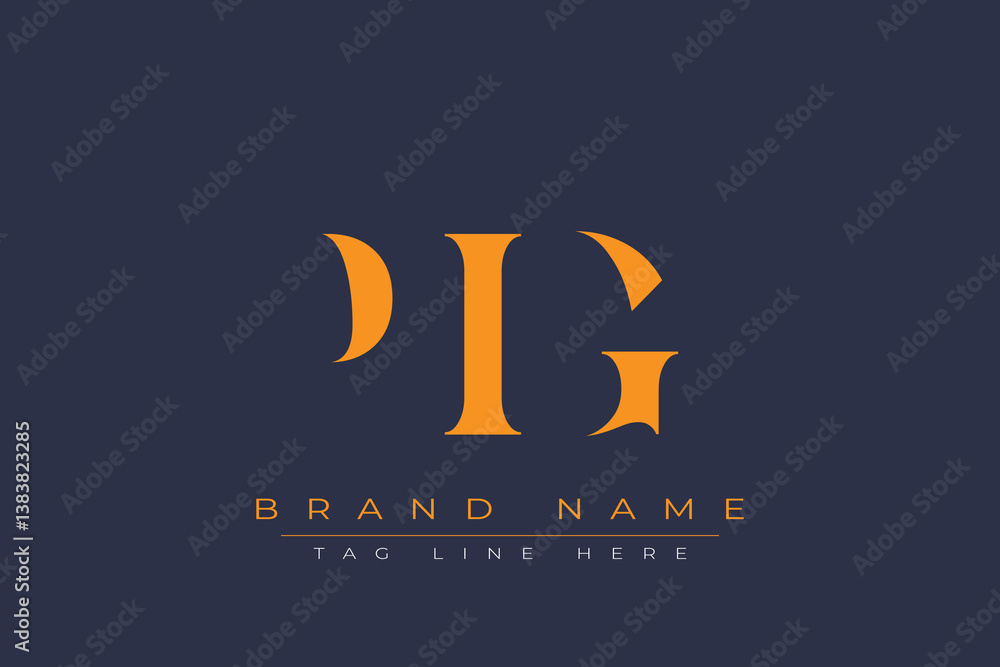 PIG abstract letter logo design. This logo is designed by three abstract letters. PIG abstract letter logo design. This logo is designed by three abstract letters.