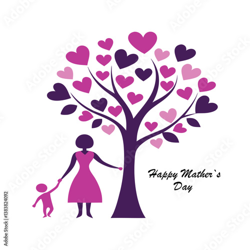 Romantic couple in love kissing on wedding day with heart design and pink background, celebrating happiness and marriage in a cute cartoon style