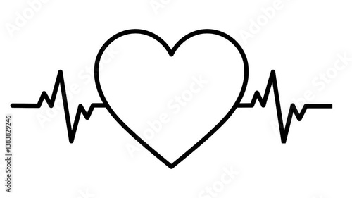 heart and heartbeat Lineart Animation