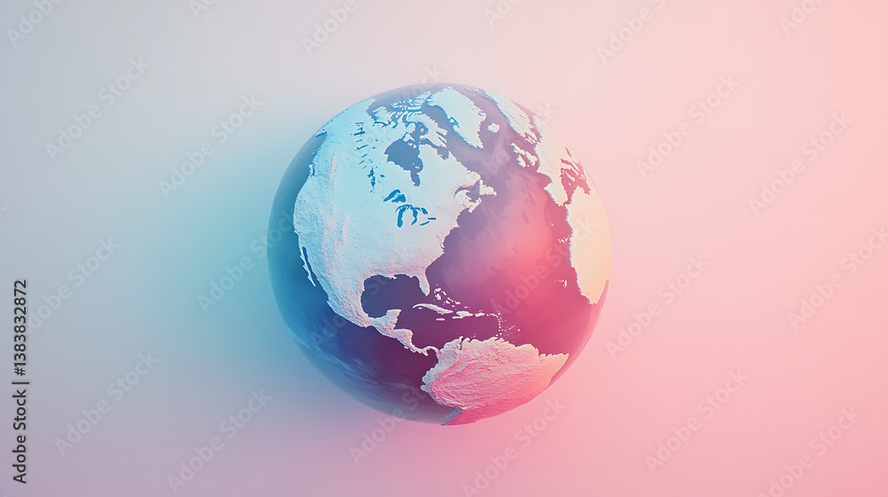 Animated globe depicting north america in abstract form Animated globe depicting north america in abstract form