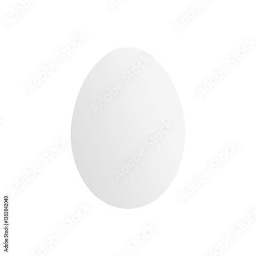 A simple illustration of a white egg with smooth surface on a plain background in a minimalist style