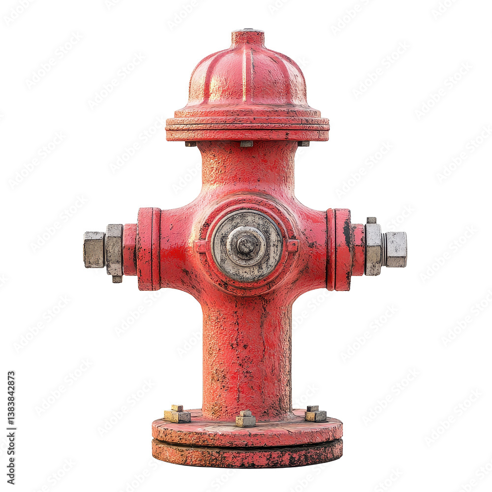 Closeup view of a red fire hydrant isolated on a Transparent background showcasing its texture and details, Closeup a fire hydrant isolated on a PNG background Closeup view of a red fire hydrant isolated on a Transparent background showcasing its texture and details, Closeup a fire hydrant isolated on a PNG background