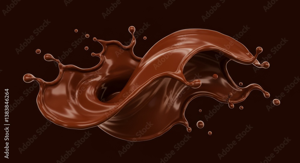 Decadent Chocolate Swirl: A Rich Brown Symphony - Indulgent chocolate splash, swirling texture, glossy sheen, rich brown hues, decadent treat. Symbolizes luxury, richness, sweetness, indulgence Decadent Chocolate Swirl: A Rich Brown Symphony - Indulgent chocolate splash, swirling texture, glossy sheen, rich brown hues, decadent treat. Symbolizes luxury, richness, sweetness, indulgence