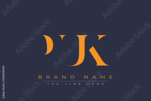 PUK abstract letter logo design. This logo is designed by three abstract letters.
