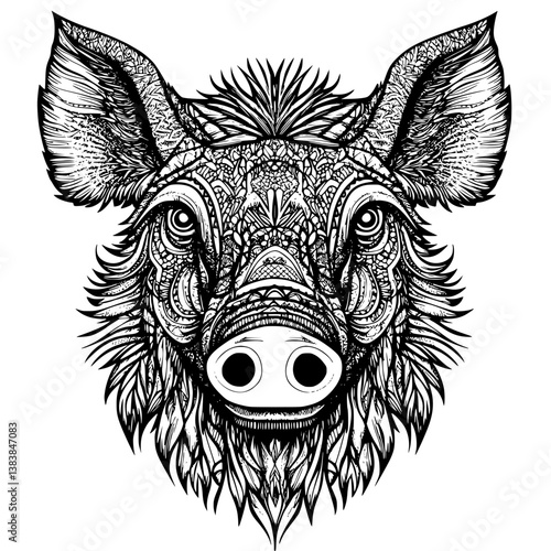 Boar coloring book vector design, Boar vector image
