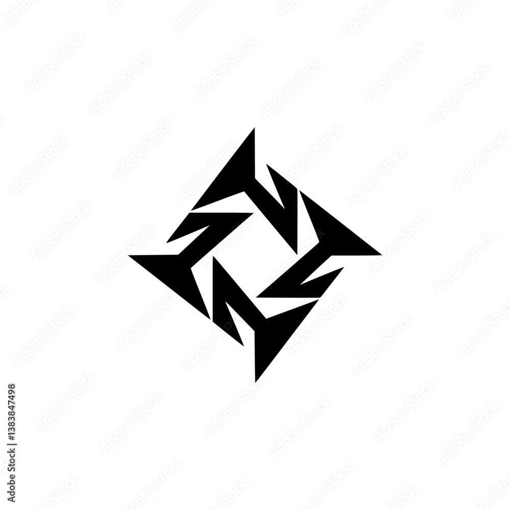 Geometric Logo: Abstract Arrow Quadrant on Gradient Background Geometric Logo: Abstract Arrow Quadrant on Gradient Background
