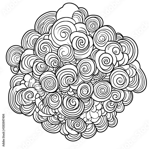 Cloud coloring book vector art, Cloud vector image