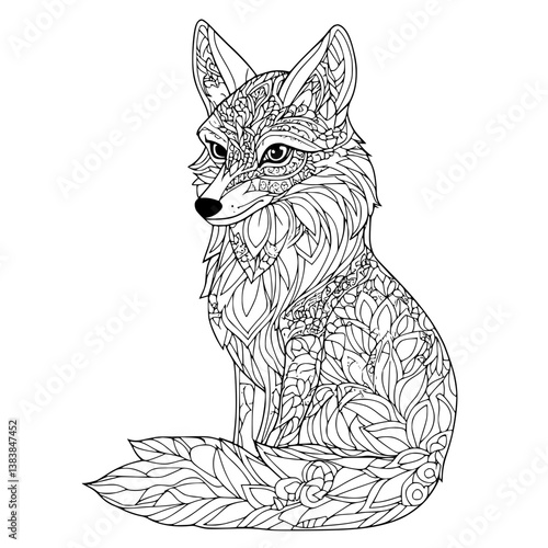 Coyote coloring book vector design, Coyote vector image