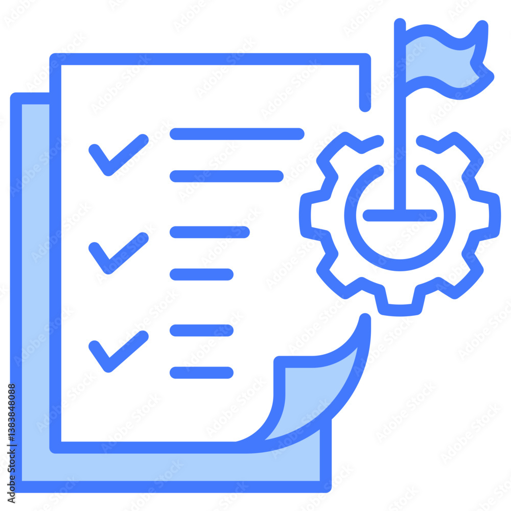 Goal Setting Blue Icon Goal Setting Blue Icon