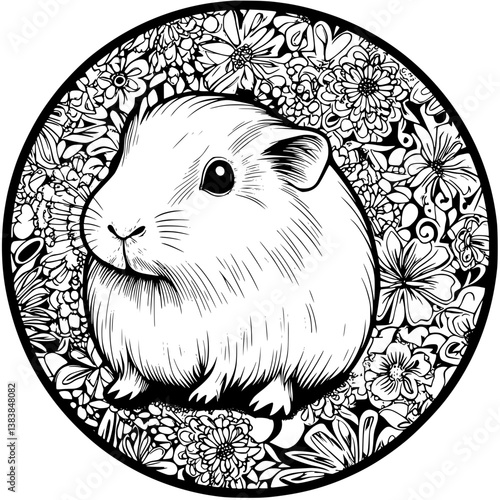 Guinea Pig mandala vector design, Guinea Pig vector image