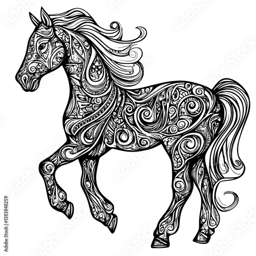Horse coloring book vector design, Horse vector image