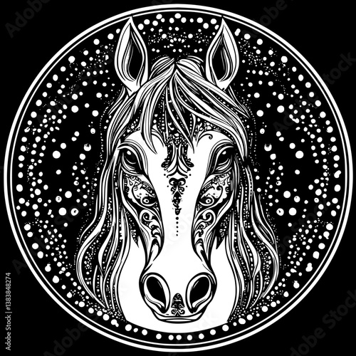 Horse mandala vector design, Horse vector image