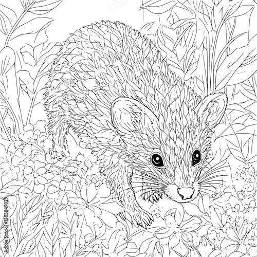 Opossum coloring book vector design, Opossum vector image