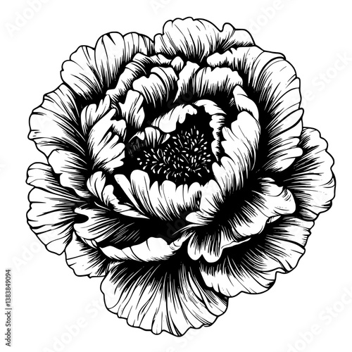 Peony mandala vector design, Peony vector image