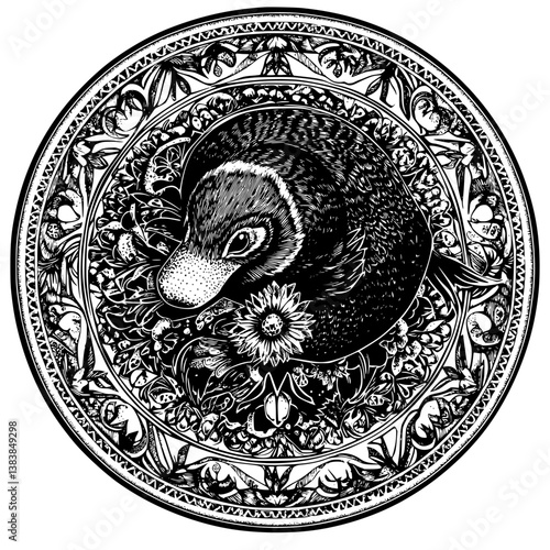 Platypus mandala vector design, Platypus vector image