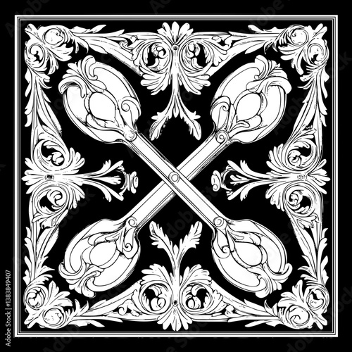 Scissors coloring book vector art, Scissors vector image