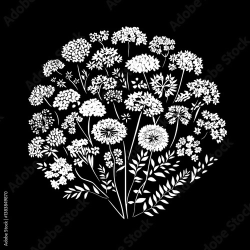 Yarrow mandala vector design, Yarrow vector image