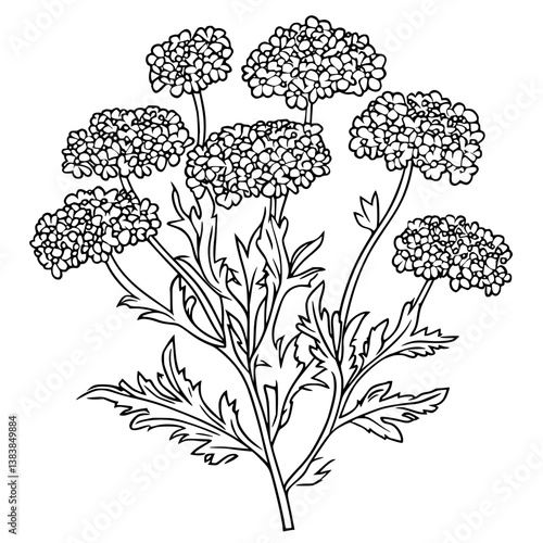 Yarrow coloring book vector design, Yarrow vector image