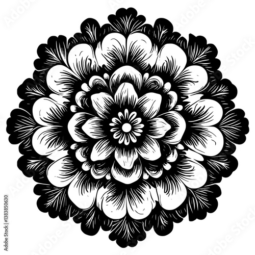 Chrysanthemum mandala vector design, Chrysanthemum vector illustration