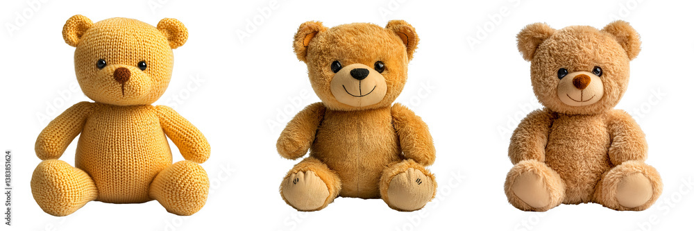 Obraz premium Collection or set of bear toys isolated on transparent background