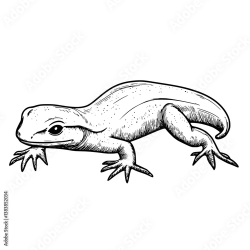 Newt coloring book vector design, Newt vector illustration