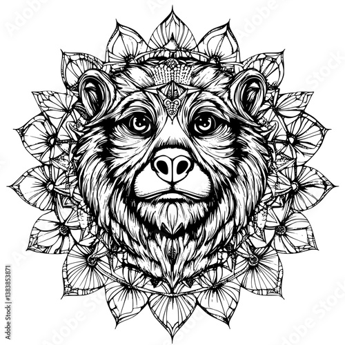 Baboon mandala vector design, Baboon illustration art