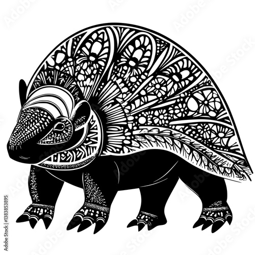 Armadillo mandala vector design, Armadillo illustration art