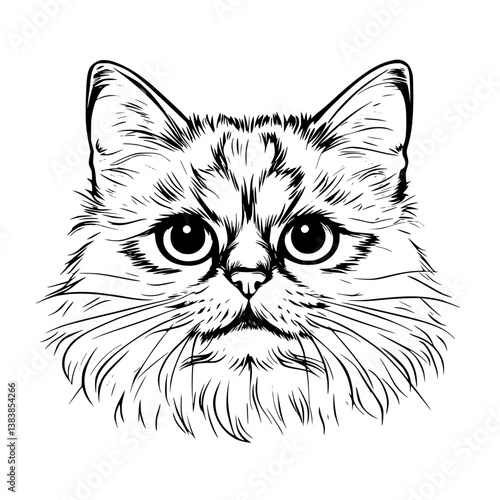 Wallpaper Mural Cat face purse coloring book vector art, Cat face purse illustration art Torontodigital.ca