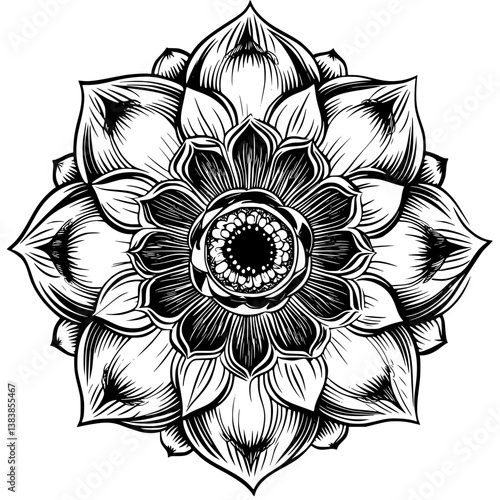 Lotus mandala vector design, Lotus illustration art
