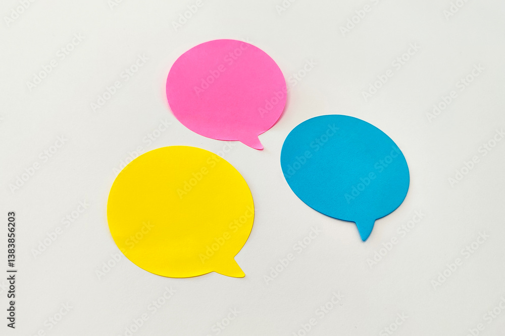 Blank colorful speech bubbles on white background Blank colorful speech bubbles on white background