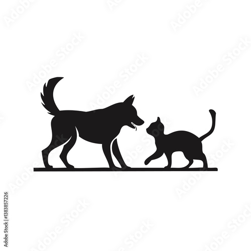 Canvas Print black cat silhouette