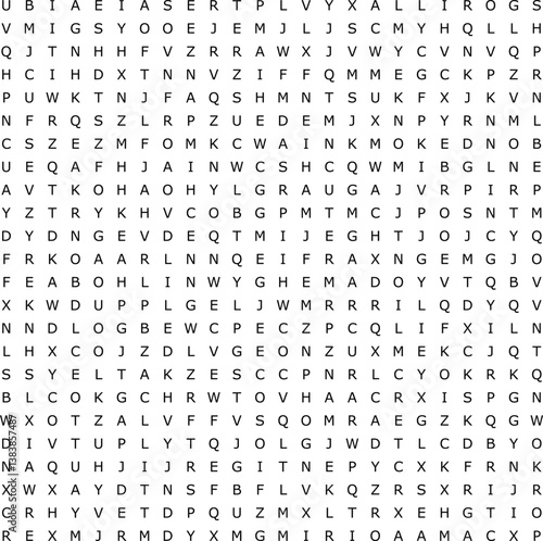 Classic Word Search Puzzle Letters, Grid, and Hidden Words